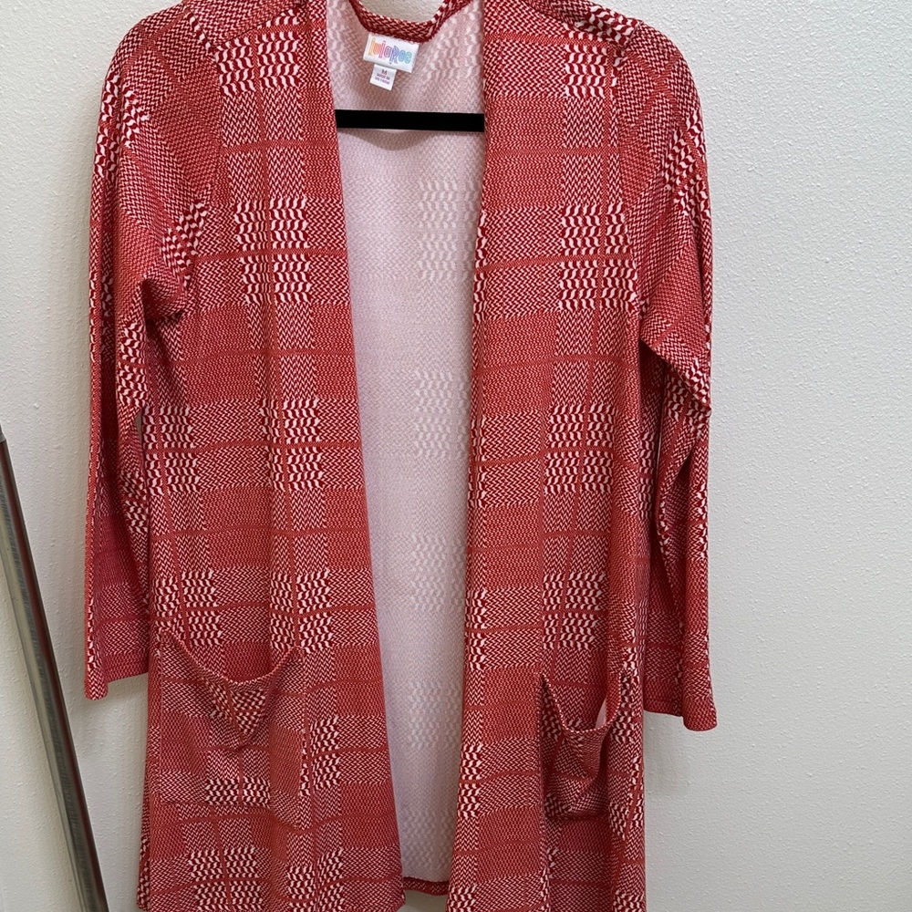 LuLaRoe Red Plaid Cardigan